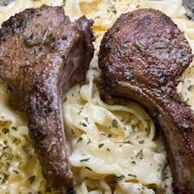 Cajun Lamb Alfredo spinach and asparagus Online.