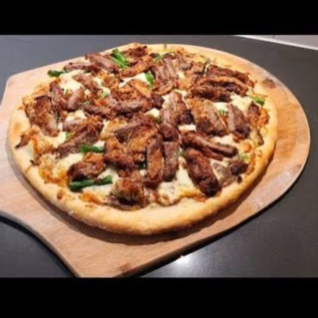 Chicken and Steak Pizza.