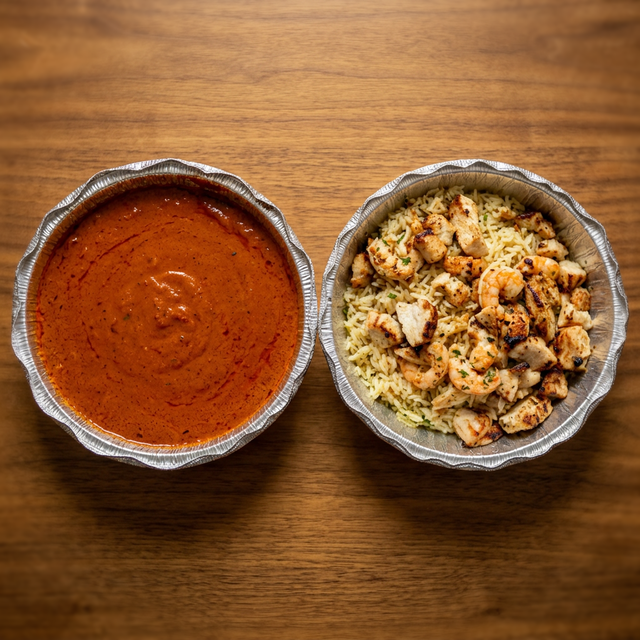 Cajun Butter Chicken and Shrimp Rice.
