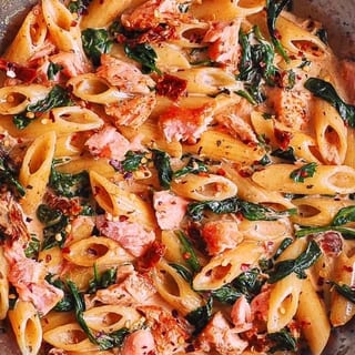 Cajun Salmon and Shrimp Carbonara Mac