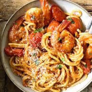 Cajun Tilapia and Shrimp pasta