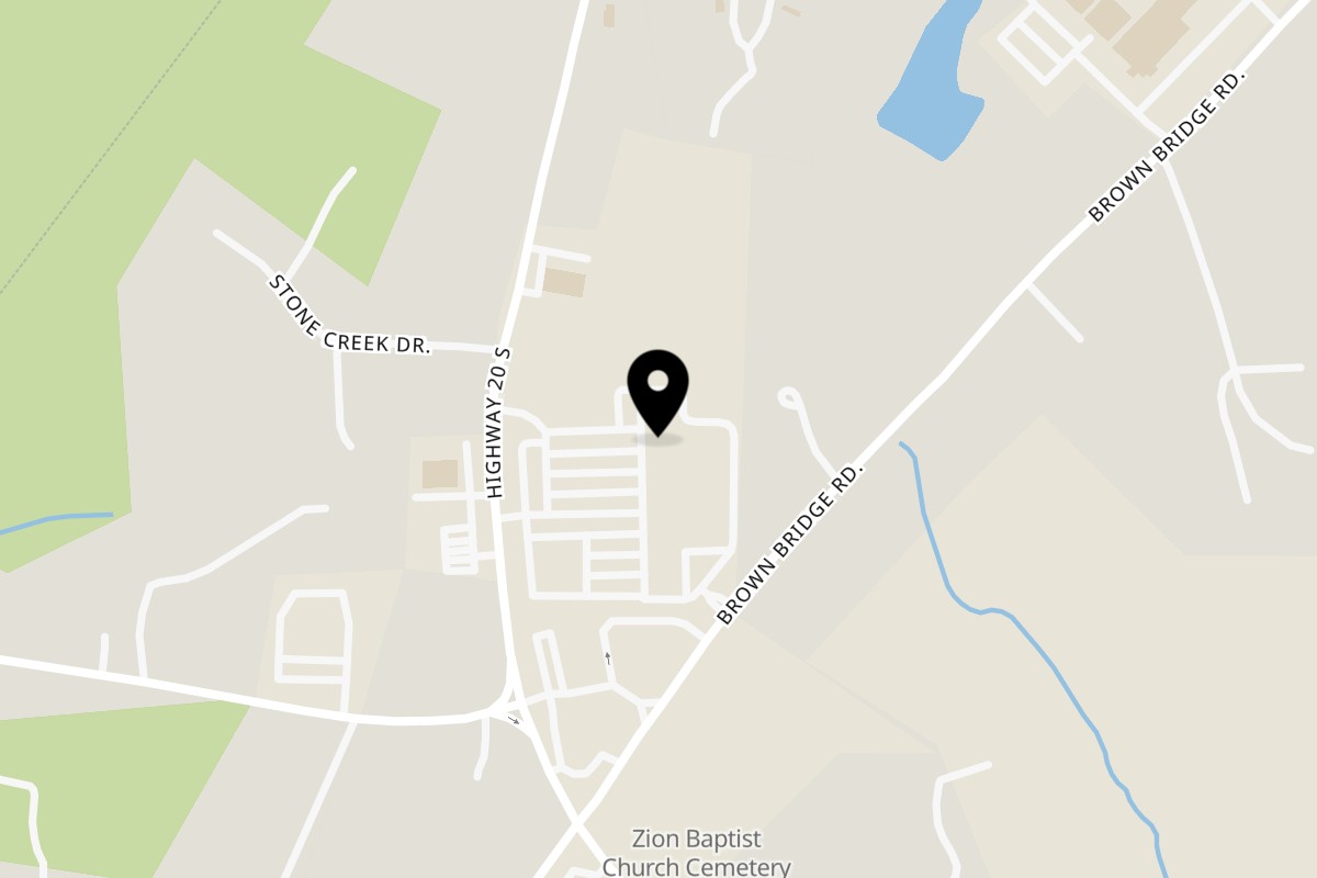 Map showing the location of Moreau's Famous Macaroni Covington on 5334 Hwy 20 S in Covington